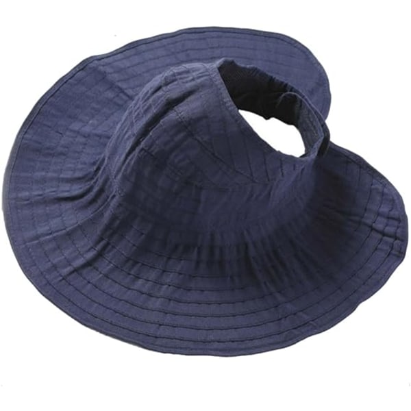 Sommer Bredskygget Foldbar Pakbar Solblokerende Hat Floppy Strand Sand Pool UPF 53+ Visor Cap Kvinder Damer Børn Piger