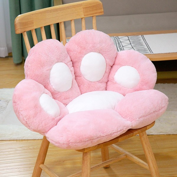 Kattepote Pude Lazy Sofa Kontorstol Pude Bjørn Pote Varm Gulv Søt Setepute for Spisestue Soverom Komfortabel Stol Gave (Rosa, 27x23 tommer)