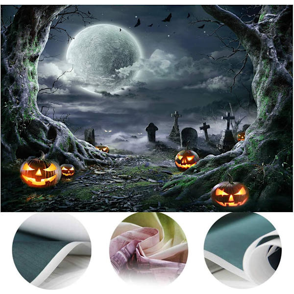 Halloween-tausta valokuvaukseen Kauhuelokuvan tausta Pelottava kurpitsa Kuutausta Juhlan koristeluun Studiotarvikkeet 11897 (8x6FT)