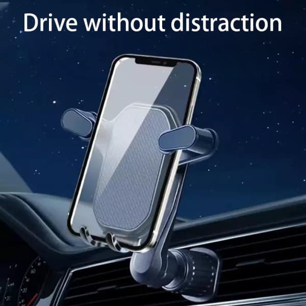 Gravity biltelefonholder luftventil krok telefonfeste 360-graders rotasjon smarttelefonholder
