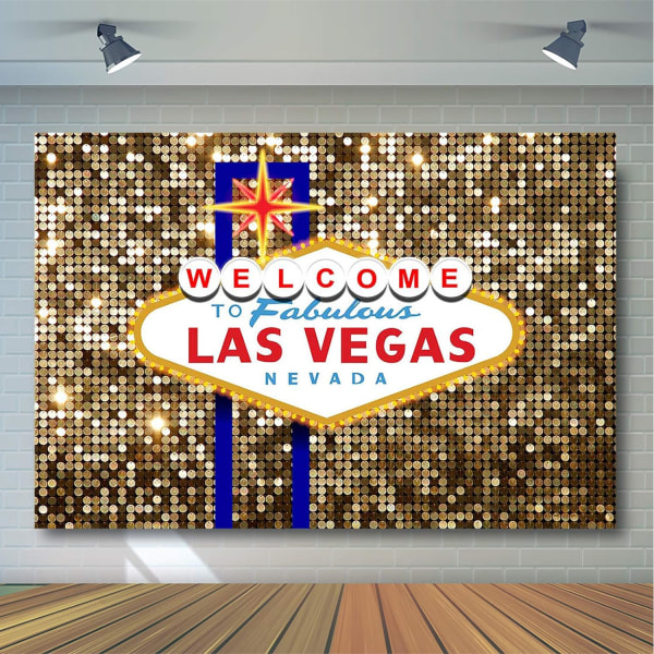 Las Vegas festbakgrund för födelsedagsdekorationer Välkommen till Las Vegas Fabulous Casino Night Poker Party Fotografi (7x5ft)