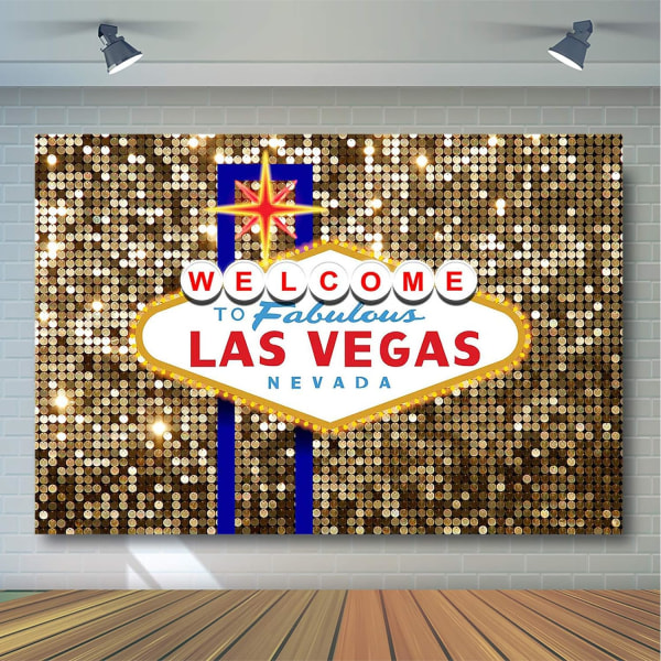 Las Vegas Party Bakgrund för födelsedagsdekorationer Välkommen till Las Vegas Fabulous Casino Night Poker Party Photography (7x5ft)