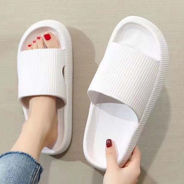 Dam Herr Sommartofflor Sandaler Bekväma Mjuka Tofflor Halkfria Pool Strand Dusch Inomhus Utomhus Hemmaskor White 36-37
