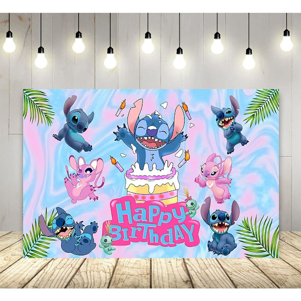 Sommer Hawaii Aloha Baggrund til Lilo og Stitch Tema Fødselsdagsfest Tilbehør 5x3ft Tropisk Foto Baggrund til Stitch Tema