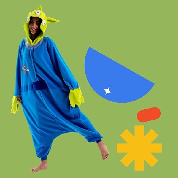 Unisex Voksen Tegneserie Kostyme Halloween Jul Nattøy Jumpsuit Onesies Plysj Cosplay Pyjamas  Aliens S