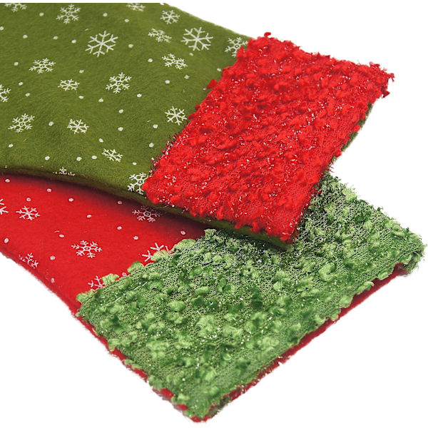 Heyone Julstrumpor Mini, 24 st 9 tum Filtsstrumpor med Snöflinga Tryck, Presentkort Bestickhållare, Bulk Godis för Grannar Kollegor Barn