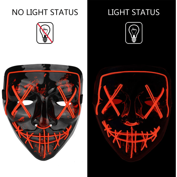 Halloween Maske LED Lys op Maske til Festival Cosplay Halloween Kostume Maskerade Fester, Karneval, Gaver