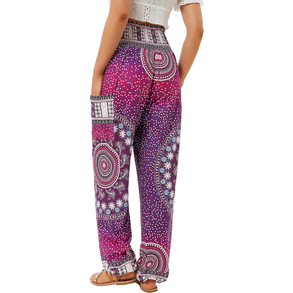 2 piece ofWomen's Harem Pants, High Waist Yoga Boho Trousers with Pockets