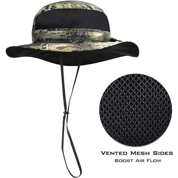 Boonie Hat - Solbeskyttende Hat, Fiskehat, Strand- og Vandreturshat, Padling, Roning, Kajakhat