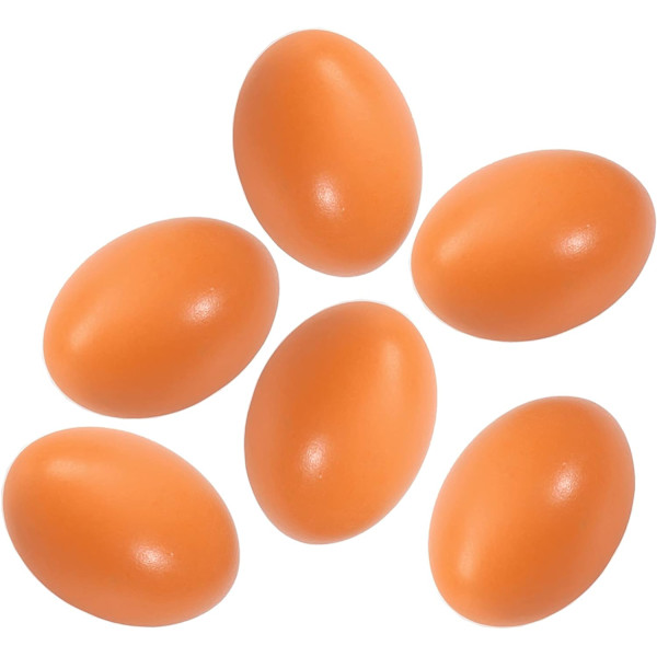 Hönsägg Falska Kycklingägg Set Trä Falska Ägg Hjälp Läggande Höns Gård Verktyg Fjäderfä Bo Dummy 6 Stycken Dummy Ägg