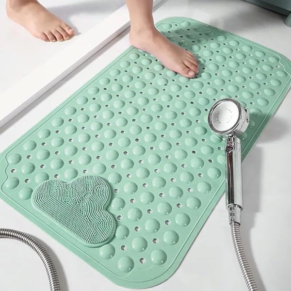 Halkskyddad badrumsmatta med fotmassageområde Badrumsduschmatta Duschkabinmatta med sugkoppar 15*27