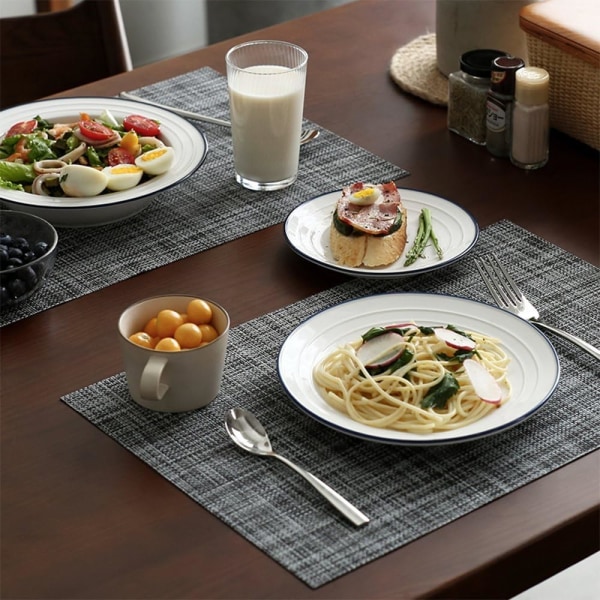 PVC Placemat, 4 PCS of Non-Slip Heat Resistant Place Mats, Washable Vinyl Placemats, Set of 4