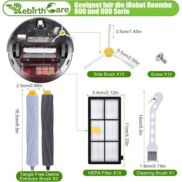 iRobot Roomba -imurin Serie 800 900 (850 860 861 865 866 870 871 875 876 880 886 890 891 895 896) Varusteet ja Suodattimet