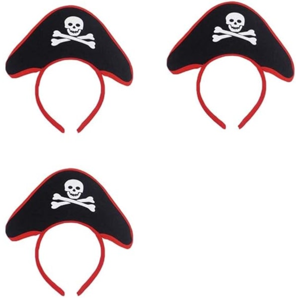 4st Halloween Pirate Pannband Hatt Skalle Kapten Cap Hårband Hårbågar Maskerad Cosplay Kostym Tillbehör för Kid Dress Up Pirate Hat Herr