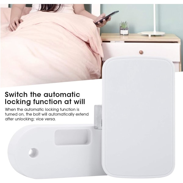 Bluetooth Smart Skap Lås - Usynlig Nøkkelfri Lås APP Fjernlås for Fil/Garderobe/Skoskap/Boks Sikkerhet