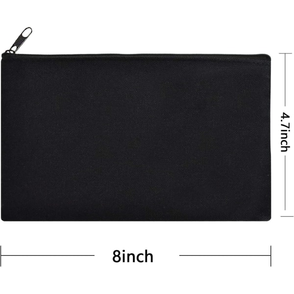 10 Pack Blank DIY Craft Bag Canvas Pen Case Blank Makeup Bags - Canvas Pencil Bag Cotton Canvas Cosmetic Bag 8.3 × 4.8 Inch