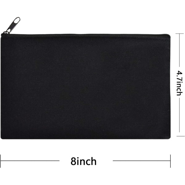 10 Pack Blank DIY Craft Bag Canvas Pen Case Blank Makeup Tasker - Canvas Pencil Bag Cosmetic Canvas Cosmetic Taske i bomuld 8,3 × 4,8 tommer