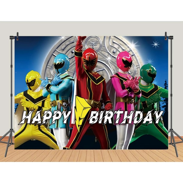 Power Ranger Megaforce Backdrops Teenagers Birthday Party Sign Banner Photography Background for Teenagers Picture Backdrops 7x5FT