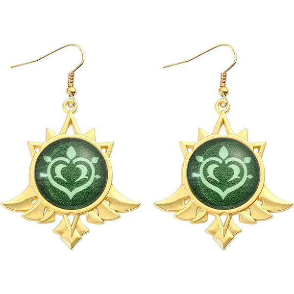 Genshin Impact Vision Lysende Nøglering, Guld Spil Figur Nøglering Vedhæng Nøglering Tilbehør Cosplay Kostume Gaver