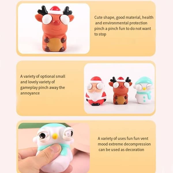 3 stk. juleleker Fidget Toy Stress Relief Leketøy