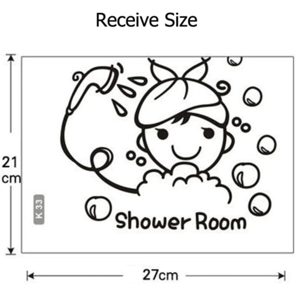 Cartoon Cute Bathroom Shower Room Funny Bathe Wall Sticker for Kids Room DIY Wall Art Decals Stickers Home Decor Wallpaper - -