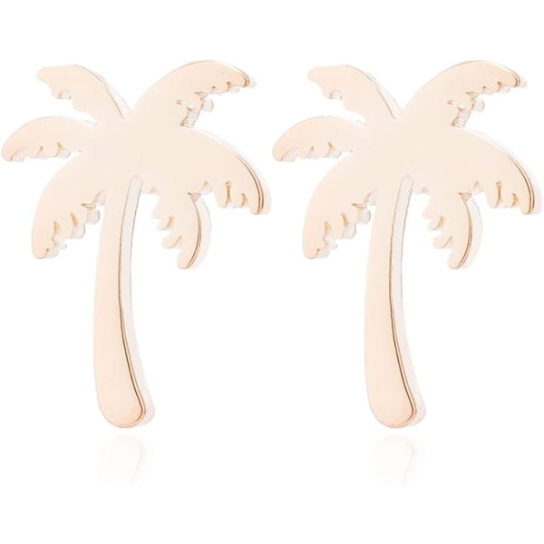 Heyone Rustfritt Stål Tiny Beach Palm Tree Stud Øredobber Sommerferie Smykker