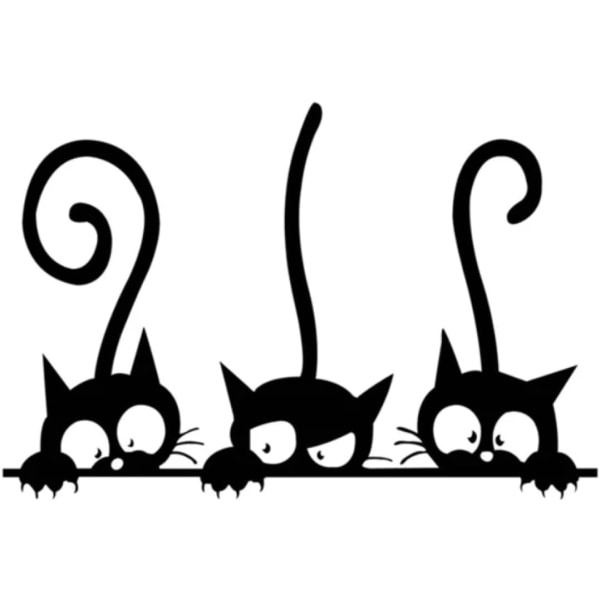 Tre morsomme katter Veggklistremerke Hjemmeinnredning Barnerom Stue Bakgrunnsdekorasjon Veggmaleri Kunstklistremerker Søte dyreklistremerker - -