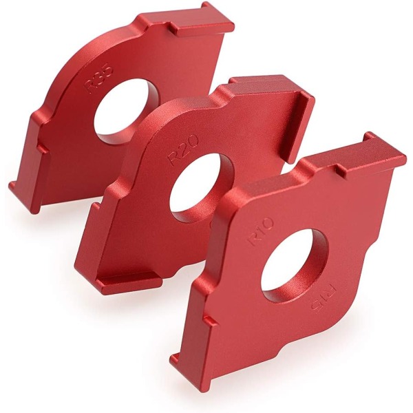 Sæt med 3 Radius Jig Router Skabeloner, Aluminiumlegering Routing Afrundede Hjørner Router Bit Skabeloner til Træbearbejdning Routing, R10 R15 R20 R25 R30 R35