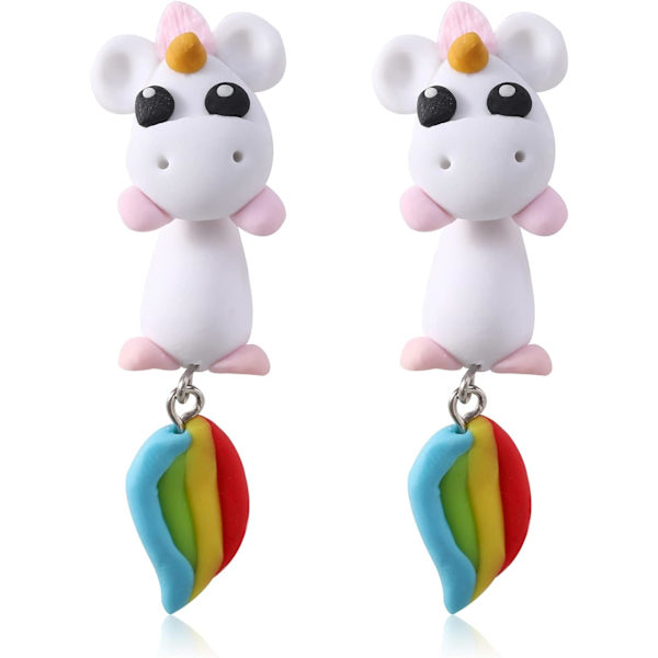 Håndlavede Polymer Clay Søde Ørestikker Til Kvinder Piger, 3D Dyr Tegneserie Bider Øreringe
