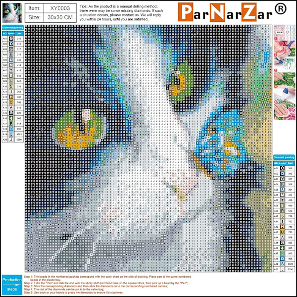 DIY Diamant Fancy Paint Set, Full Round Diamond Fancy Butterfly Kissed Cat, 5D Gemstone Art og Craft Puzzle