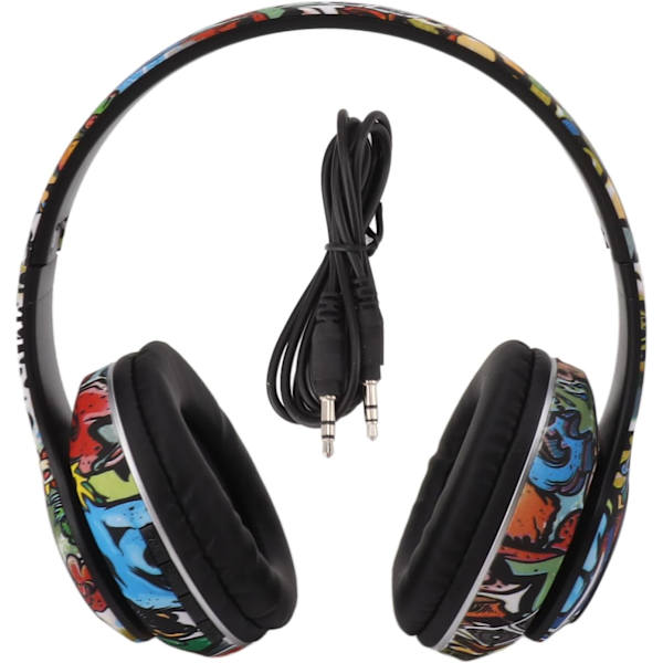Goshyda Langattomat Bluetooth-kuulokkeet, Melua Kuulokkeet ja Ammattimainen Subwoofer-kaiuttimet, Langalliset Kuulokkeet Syvällä Bassolla ja Graffiti D