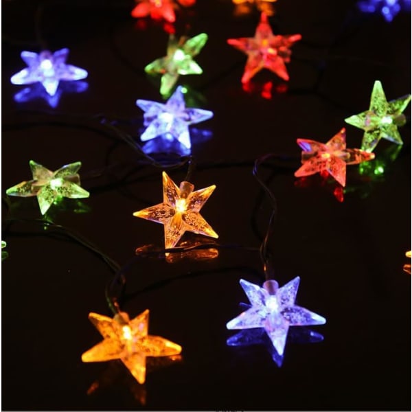 Sun Star ljusslinga, solcellslampor för utomhusbruk, solcellslampor för utomhusbruk, vattentät (6 m 30 LED, flerfärgad)