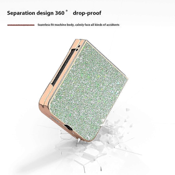 For Motorola Razr 50 5g Deksel Elektroplettering Telefondeksel Farget Glitter Design Pu+tpu Beskyttelsesdeksel Lawn Green
