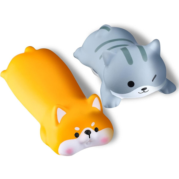 2 stk. musemåtte håndledsstøtte søde håndledsstøttepude Kawaii dyr kæledyr pude form håndledsstøtte støtte skum håndled skridsikker skrivebordstilbehør (Shiba Inu kat)