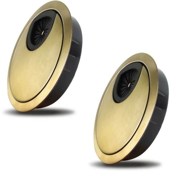 2-pakkauksen Noble 60 mm kaapeliholkki - Kaapelinreikäpeite pöydille, työpöytiin ja työtasoille Triomphe Brushed