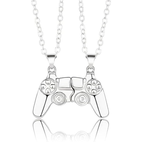 Magnetic Game Controller Necklace for Couple Matching Console Handle Pendant for Best Friends Friendship Valentine's Gifts Him and Her Lovers