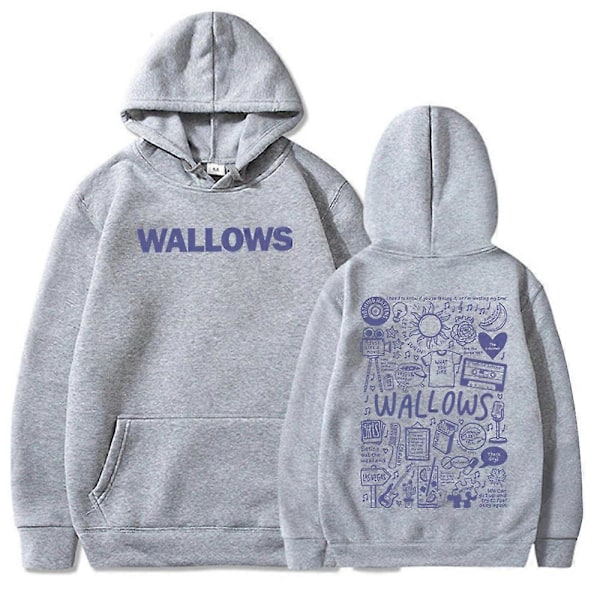 Wallows Hoodie Wallows Musik Hoodie Wallows Merchandise Rockmusik Hoodie Unisex Tröja Toppar Streetwear gray XXL
