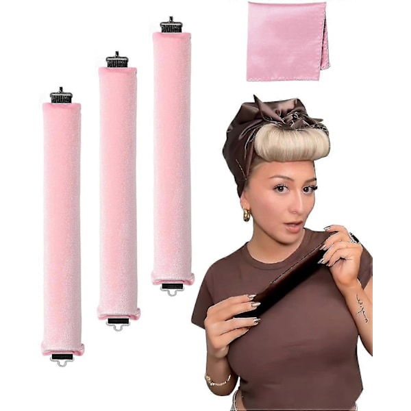 Lämpökihartimet Yökiharoihin, Puhalluskuivausrullat, Panta, Ei Lämpöä, Kihartimet, Hiusrullat Lyhyille Hiuksille, Muotoiluvälineet Pink