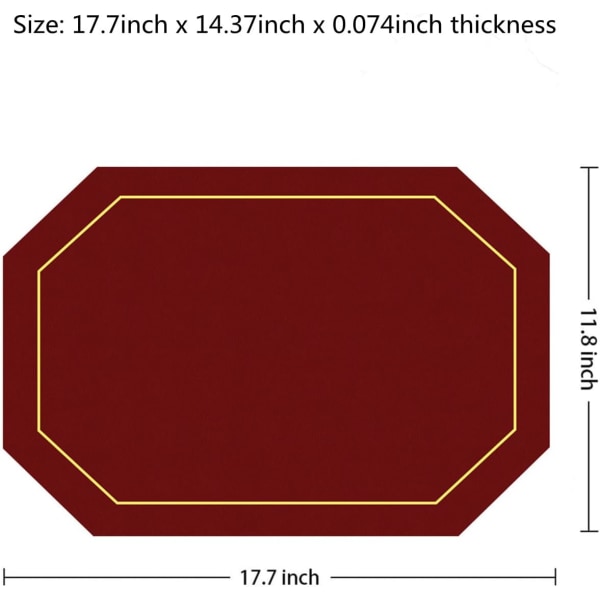 Underlägg Set om 6 - MYGCCA Konstläder Värmebeständiga Underlägg Tvättbara Bordsunderlägg Vattentäta Avtorkningsbara Underlägg (Vinröd och Svart)