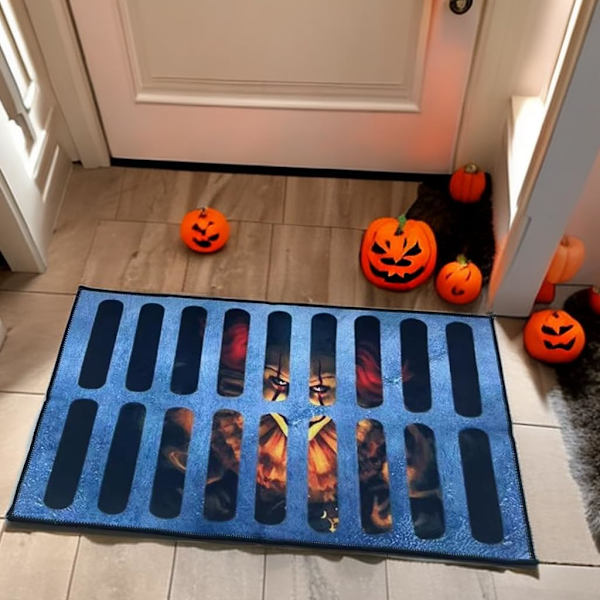 Pelottavat Halloween-koristeet Halloween-koristeet Sisä- / Ulkokäyttöön Pelottava 17x29 tuuman Matto Halloween-koristeet (Musta Harmaa)