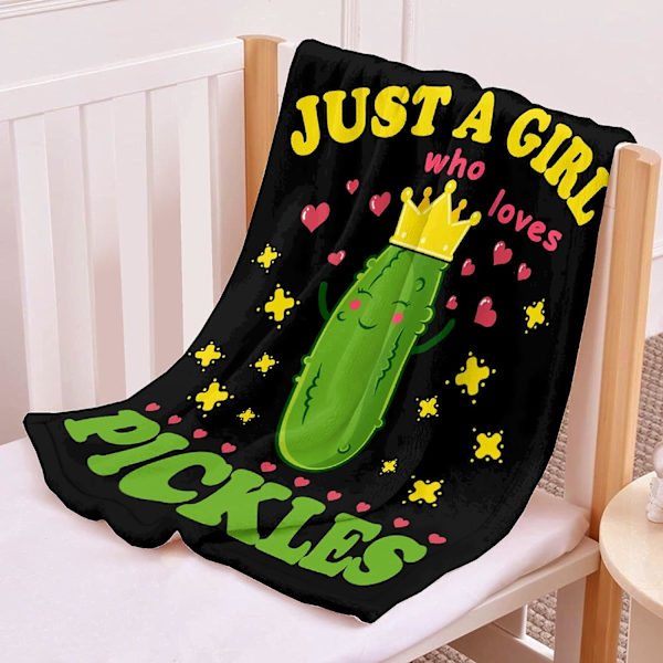 Pickle tæppe sjov gave til pige kvinder behagelig plys-bare en pige, der elsker pickles fleece kaster mad let ark-60\"x50\" til teenager