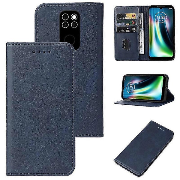 Läderfodral för Motorola Moto Defy 2021 Blue