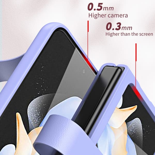 Galaxy Z Flip 6 / 7 FE Deksel Med Fingerstropp Lær Svart 91