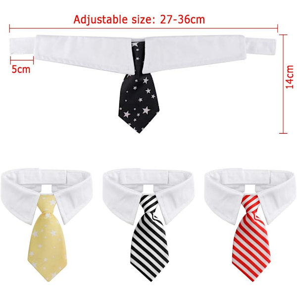 4-delt kæledyrs slips, justerbar butterfly slips til små hunde, slips til katte, slips til hunde, kam tilbehør