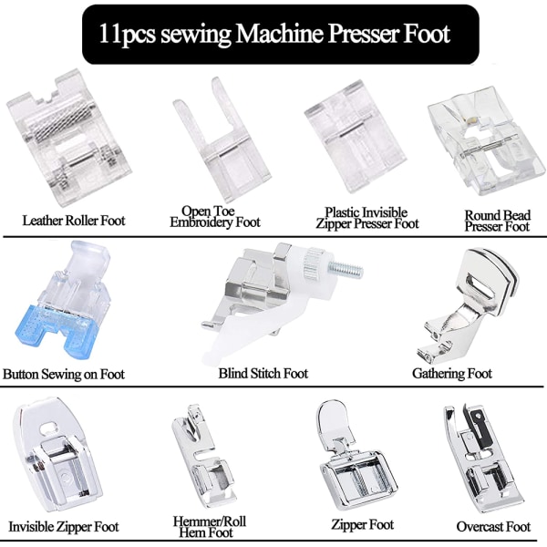 Del Multifunktion Tryckfot Tryckfötter Tillbehör Set kompatibel med W6, Husqvarna och Fler Symaskiner