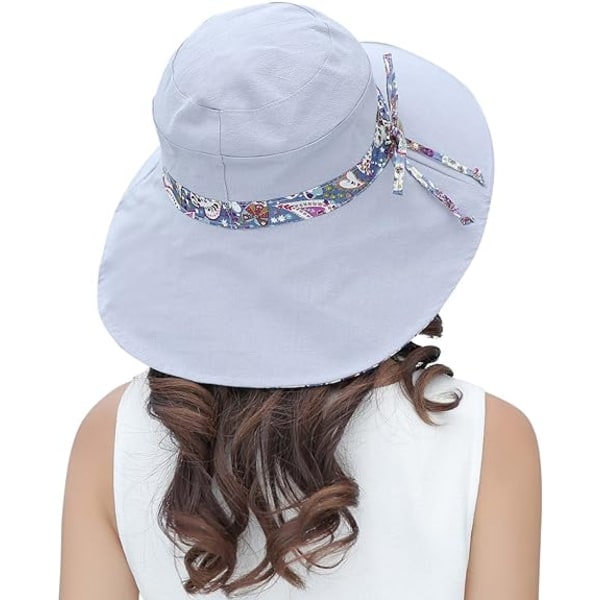 Solhatter for kvinner Pakkbar solhatt Bred brem UV-beskyttelse Strand solhatt