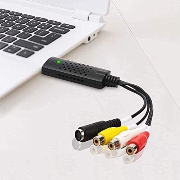 Video Capture Card Enhet, USB2.0 Adapter Audio Grabber VHS VCR TV Till DVD Konverter