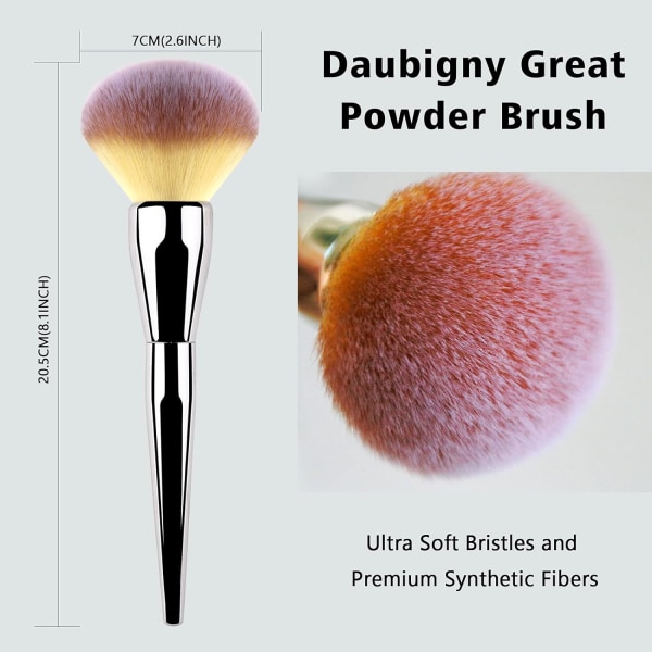 Foundation Brush, Stor Pudderbørste Flat Arched Premium Holdbar Sminkebørste Perfekt