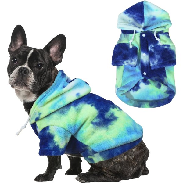 Tie Dye Hundkläder Hoodie, Husdjur Vinterrock, Valpsweatshirts för Små Hundar Pojke Flicka