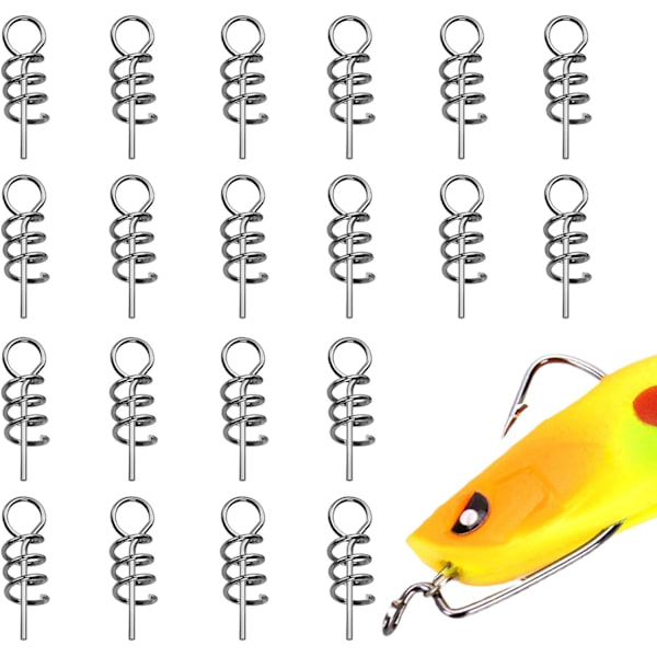 Lås för fjäderlås för drag, mjukt dragfjäder | Utomhusfiskekrokcentreringsstift - 20 stycken fiskeskruv fast spärr, utomhus krokstift fiskeredskap